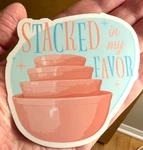 Vintage Pyrex Pink Bowl Set Funny Sticker Laptop Decal Water Resistant. Fixed Price $6.00.