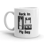 Back In My Day Coffee Mug Funny Nerdy 80S Technology Ceramic Cup - 11OZ. Fixed Price $9.50.