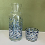 Rakle Glassware Evil Eye Watchful Tumble Up Carafe With Small Drinking. Fixed Price $21.00.