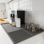 Wudialien Silicone Coffee Mat With Raised Edges, 24'' X 16'' 24" 16", Gray. Fixed Price $27.91.