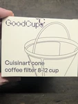 Goldtone Stainless Steel 8-12 Cup Cone Coffee Filter Fits Cuisinart Models DC-11. Fixed Price $8.43.
