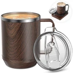 Felibeaco 16OZ Heated Coffee Mug With Flat Bottom For Ounces, Wood Grain. Fixed Price $28.88.