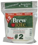Brew Rite 2-4 Cup Cone Style #2 Coffee Filters 100 Ct.. Fixed Price $5.98.