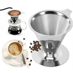 Pour Over Coffee Dripper Slow Paperless Filter Double Mesh Stainless. Fixed Price $7.99.