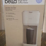 Bella Single-serve Coffee Maker H70016, Ground & Pod Compatible, White. Fixed Price $37.50.