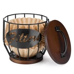 Yangbaga Coffee Filter Holder With Lid,wood 5.3 5.5IN, Acacia Color. Fixed Price $24.24.