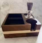Knodos Set - 58MM Knock Box Espresso Tamping Station + 58.5MM V2 Tamper Walnut. Fixed Price $104.99.