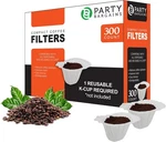 Party Bargains 300 Disposable Paper Coffee Filters, Compact White. Fixed Price $21.64.