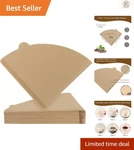 200 Count Unbleached Cone Coffee Filters For Pour Over & Drip Makers, Size 04. Fixed Price $8.99.
