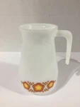 Vtg Schott Mainz Jena Milk Glass Floral Carafe/jug/ Pot 1970S Germany 6 1/2". Fixed Price $19.99.