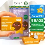 Fomin Mini Hand Sanitizer Wipes Pack (8 Count) - Variety Wet. Fixed Price $15.99.