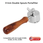51MM Espresso Portafilter Double Spouts For Delonghi Dedica Series EC680 EC685. Fixed Price $33.83.