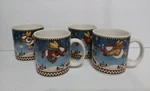 Sakura Snow Angel Village Debbie Mumm Coffee Mugs Cups Christmas Set 4 - LR2. Fixed Price $19.96.
