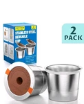 Rethone Cup Reusable Coffee Pods, Stainless Steel 2 Pack. Fixed Price $22.99.
