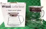 Hiware 600ML Glass Coffee Server Carafe W/lid New Open Box. Fixed Price $8.99.