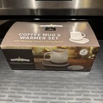 Meridian Point 12OZ Ceramic Marble Coffee Mug Set W/ Warming Stand & Spoon. Fixed Price $20.00.