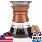 Kavako Pour Over Coffee Maker Set Double-layer Stainless Steel Filter. Fixed Price $52.78.
