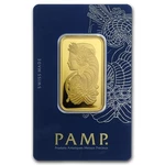 1 Oz Gold Bar Pamp Suisse Lady Fortuna Veriscan (in Assay) .9999 Fine. Fixed Price $4676.70.