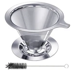 Hanlomele Pour Over Coffee Dripper, Paperless Reusable 1-2 Cup, Siliver. Fixed Price $28.74.