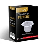 Irmidi Disposable Paper Coffee Filters 200 Count, Black Box. Fixed Price $20.76.