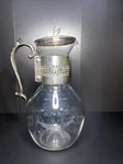 Vintage Corning Inc. Glass And Silver Pitcher Carafe Heat Resistant W/ Lid. Fixed Price $59.00.