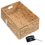 Kokodo Large Rectangular Water Hyacinth Wicker Storage Baskets With Handles. Fixed Price $52.27.