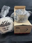 Kalita 155S Wave Coffee Tea Dripper Stainless Steel Brown Handle & Filters - New. Fixed Price $50.00.