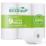 Ecolipak Bamboo Toilet Paper, Septic Safe Tissue, 9 Mega Roll, White. Fixed Price $34.02.