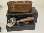 Knodos 54MM Bottomless Portafilter V2 W/ Walnut Handle &rosewood Tamping Station. Fixed Price $65.00.