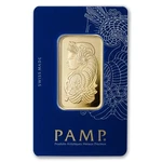 1 Oz Gold Pamp Suisse Lady Fortuna Veriscan Bar With Assay .9999 Fine. Fixed Price $4656.70.