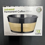One-all BF215CB Stainless Steel Black/gold 12-CUP Reusable Basket Coffee Filter. Fixed Price $6.00.