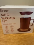 Xo Poppy Mug Warmer Set W/ & Lid, Usb Powered Electric, 1 Burner, Brown. Fixed Price $15.00.