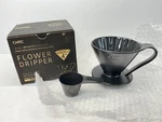 Cafec Cone Flower Dripper Pour-over Coffee 2-4 Cup Black Porcelain Made Japan. Fixed Price $39.99.