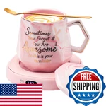 Coffee Mug Warmer & You Are Awesome Set, Smart Heated Electric Cup Fo. Fixed Price $50.05.