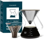 Ovalware Pour Over Coffee 0.5 Liter / 17 Oz, Stainless Steel, Grey, Glass. Fixed Price $67.53.
