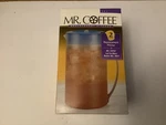 Vintage Mr Coffee The Iced Tea Pot Pitcher TP1 2 Qt Clear Blue Lid Usa New Nib. Fixed Price $34.99.