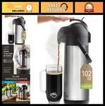 Cresimo Insulated Coffee Carafe Pump Airpot 102OZ 3L Hot Beverage Dispenser. Fixed Price $67.99.