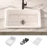 Eridanus Oslo 30 In. Drop-in/undermount Single Bowl Fireclay Kitchen Sink. Fixed Price $1049.95.