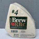 Rite #4 Coffee Filters 200 Count Cone Style 8 12 Cup Basket Brewer Pack. Fixed Price $14.88.