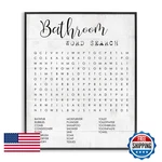 Stupell Industries Bathroom Word Search Fun Family Design Framed Giclee. Fixed Price $120.84.