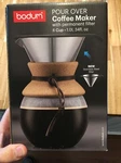 Pour Over Coffee Maker Bodum 11571-109 Cork Leather Glass 34 Oz 8 Cup Unused. Fixed Price $15.00.