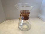 Vintage Mcm Chemex Glass Pour-over Coffee Maker Green Mark 9.5"T 1960 Usa. Fixed Price $168.00.