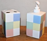 Martha Steward Everyday Toothbrush Holder & Soap Dispenser Color Block. Fixed Price $17.99.