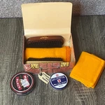 Vintage 1986 Silver Crane Co Travelling Shoe Cleaning Kit Suitcase Tin England. Fixed Price $19.99.