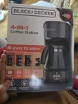 Black & Decker 4-IN-1 Coffee Station 5-CUP Blk Stainless Steel Drip Maker. Fixed Price $32.00.