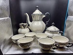 1940S Bavaria Mittertiech Platinum Coffee Set Pot Creamer Sugar Bowl 6 Cup. Fixed Price $225.00.