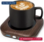 Coffee Mug Warmer 3 Temp Fast Heating Auto Shut Wood Desk Heater. Fixed Price $29.43.