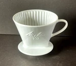 Vtg Melitta #102 White Porcelain Hole Pour Over Drip Coffee Filter Appears New. Fixed Price $24.00.