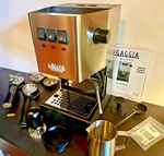 Gaggia Classic Pro Espresso Machine Stainless Opv Modded + Accessories SIN035R. Fixed Price $450.00.