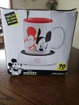 Disney's Mickey Coffee Cup & Warmer 12OZ Mug White Red Black 90 Years New. Fixed Price $12.95.